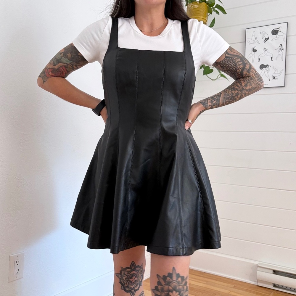 7 for all mankind vegan leather dress